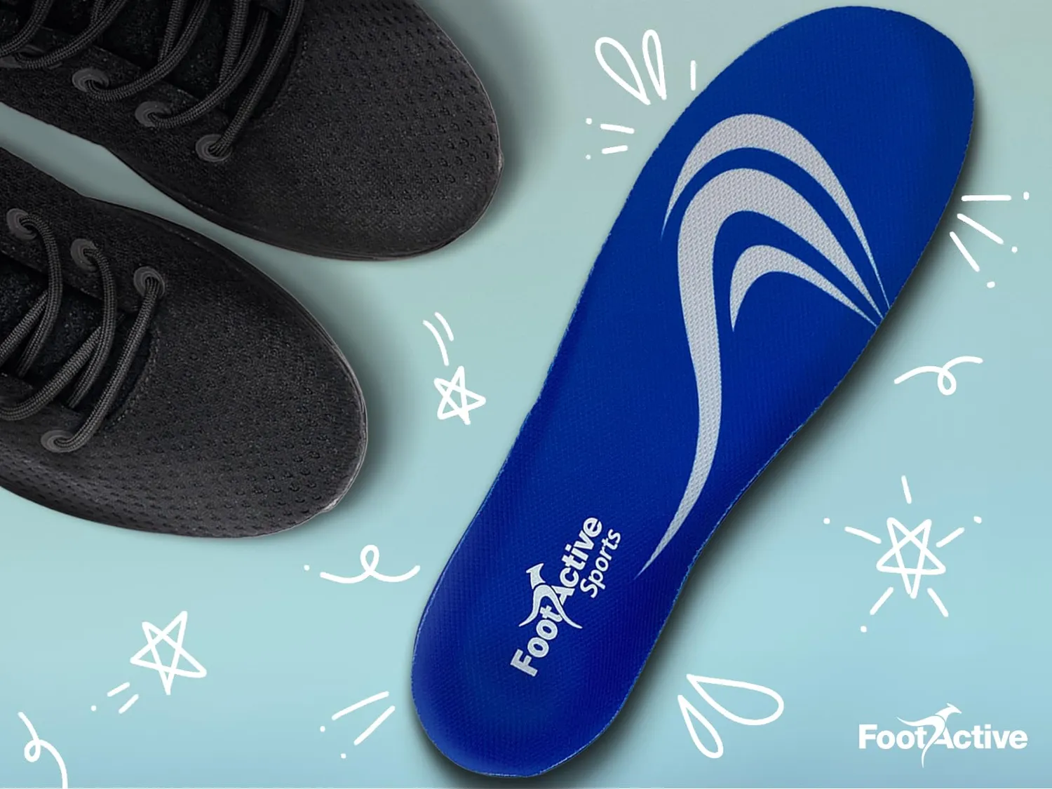 FootActive Sport semelles sport bleu 43/45 anti-pronation