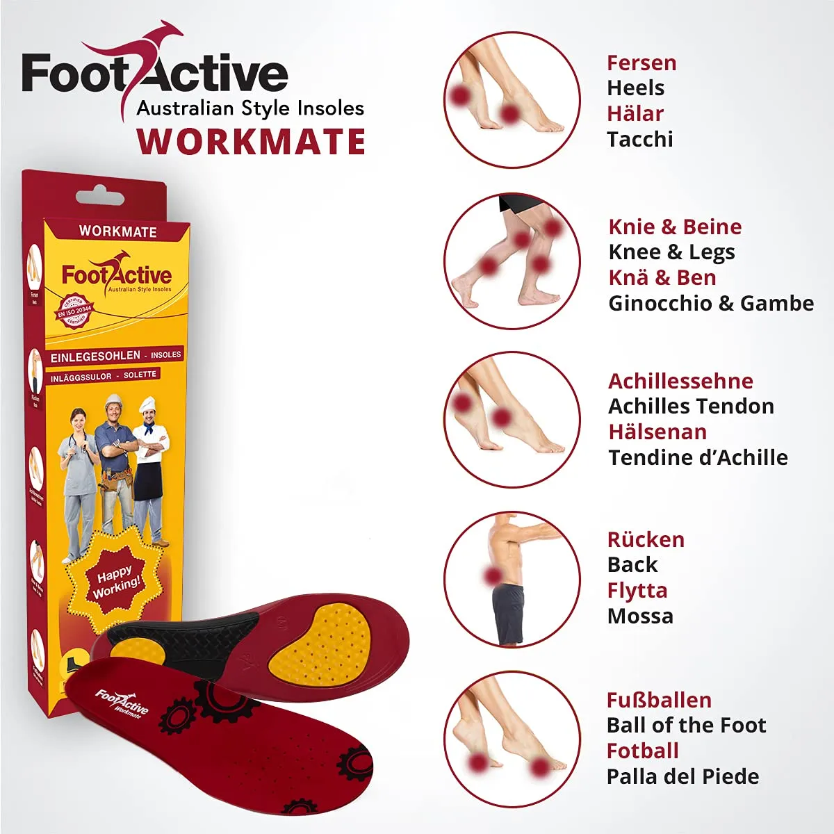 FootActive Workmate semelles travail 47-48 gel