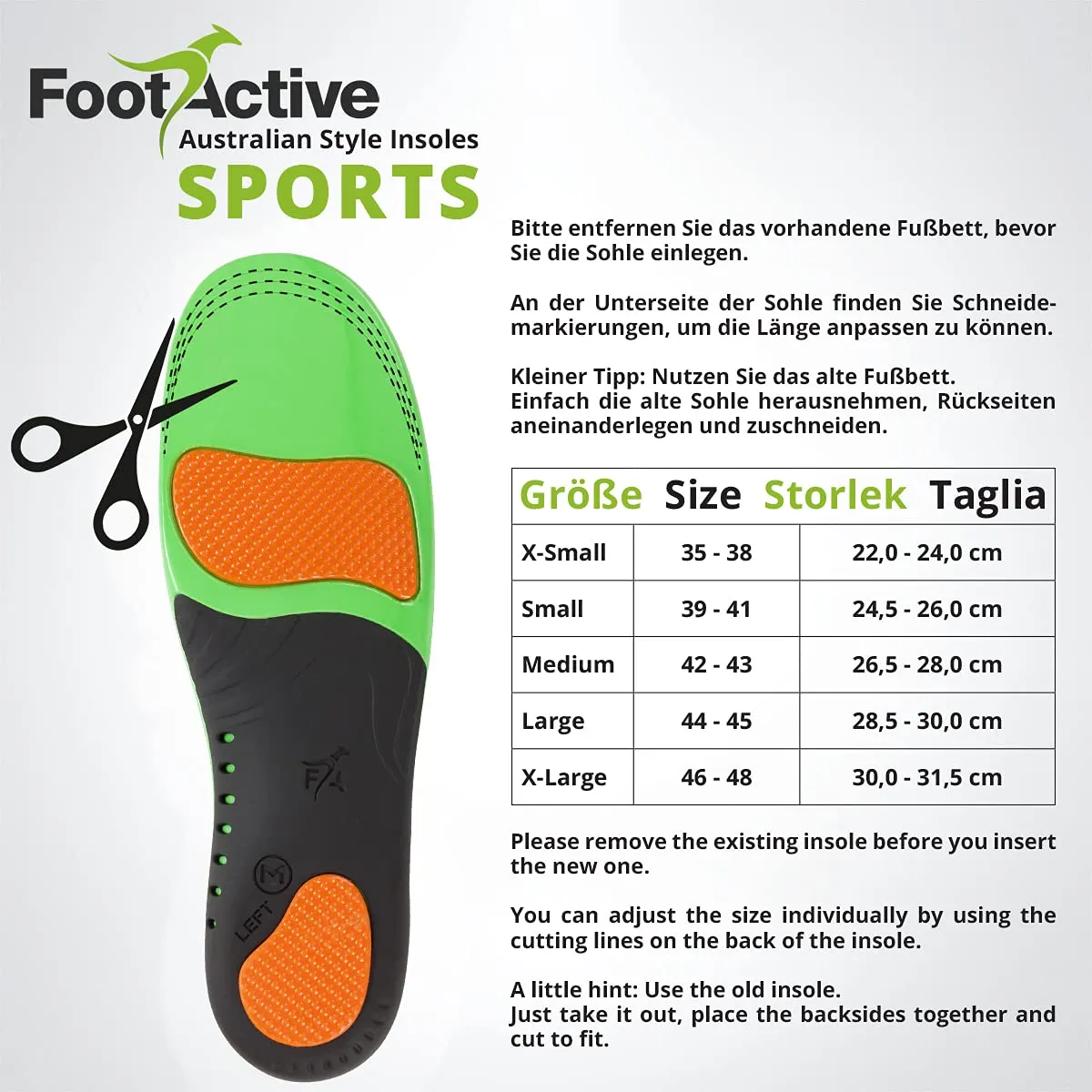 FootActive Sport semelle 42-43 amorti impacts