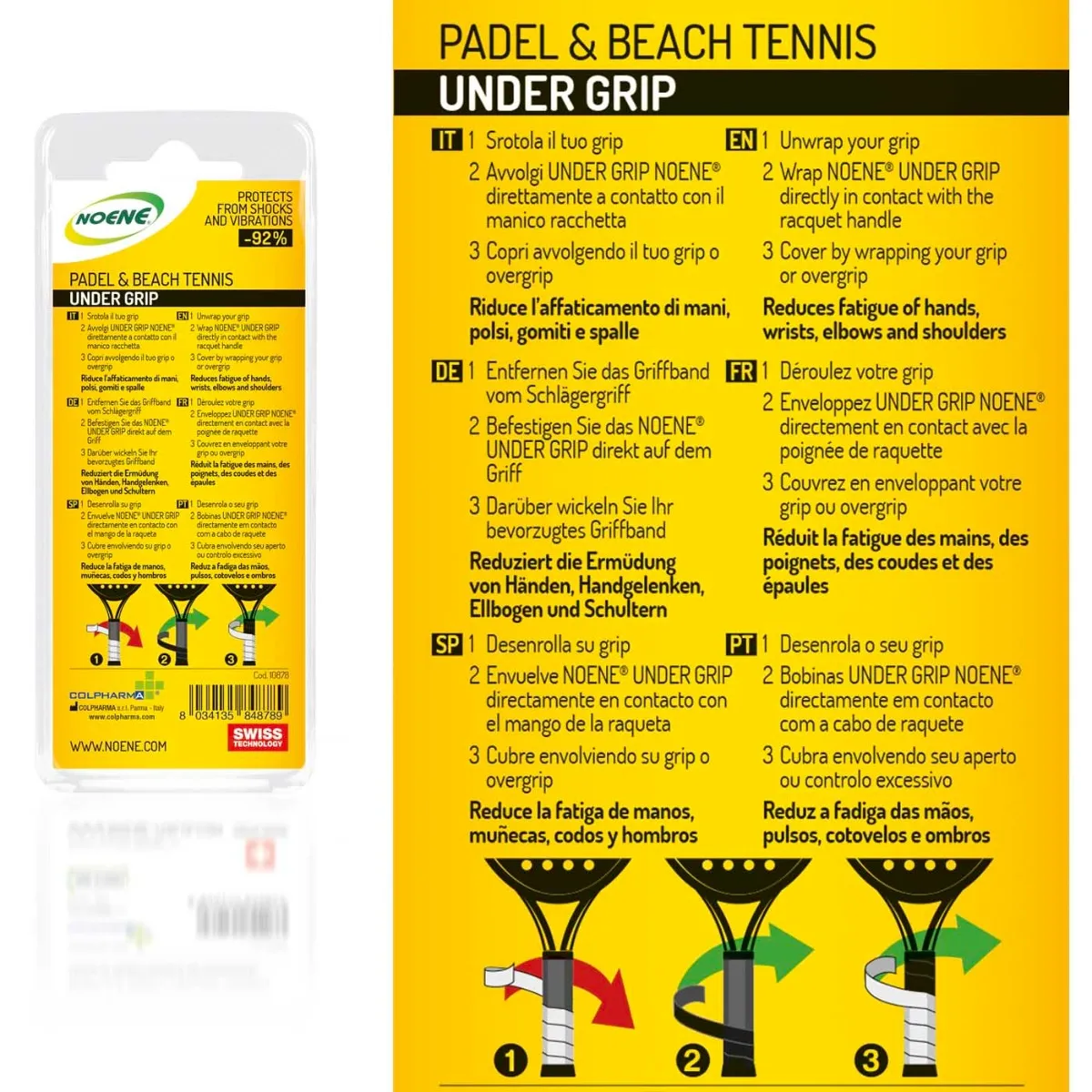 Noene Under-Grip Padel/Beach Tennis grip raquette anti-vibrations
