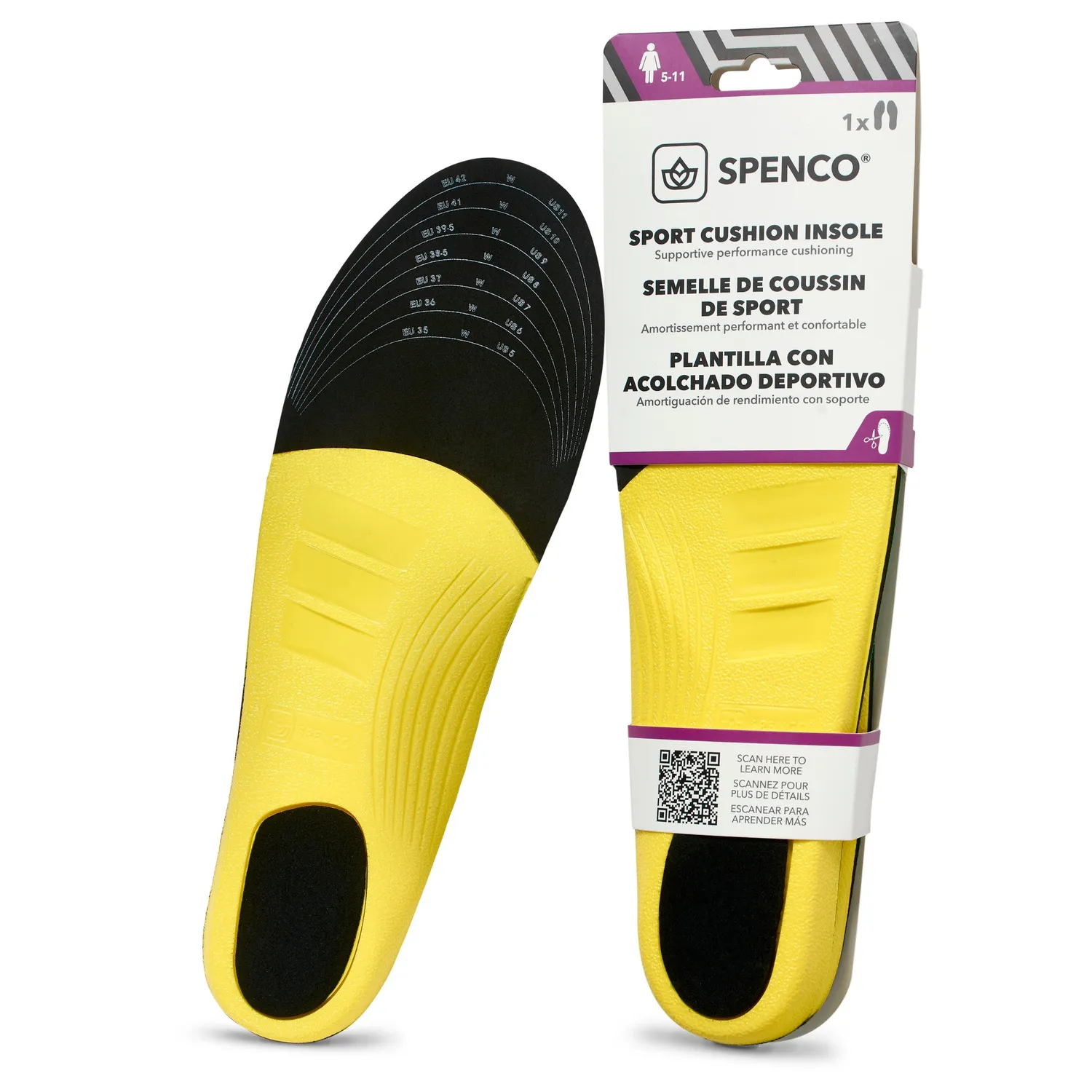 Spenco Sport Cushion semelles sport à découper amorti talon homme 7-13