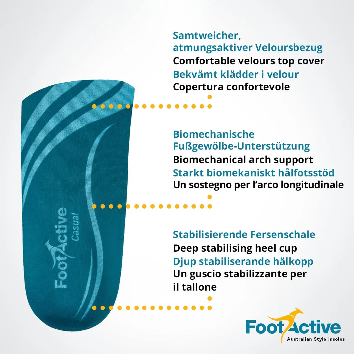 FootActive Casual Premium semelle 3/4 44-45 voûte plantaire