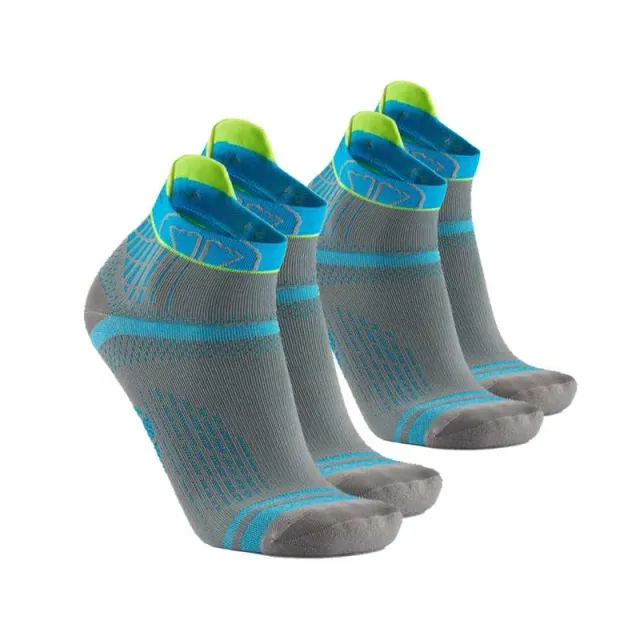 My FIT Run Feel gris-turquoise chaussettes running x2