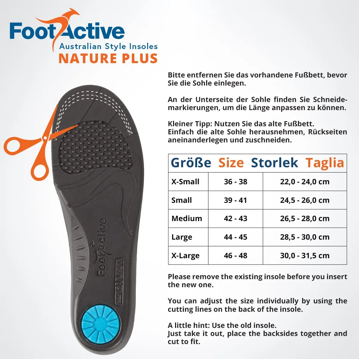 FootActive Nature Plus semelles cuir soutien voûte plantaire