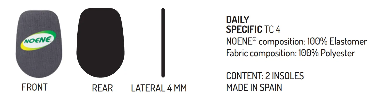 Noene Daily Specific TC4 talonnettes amorti talon 4 mm