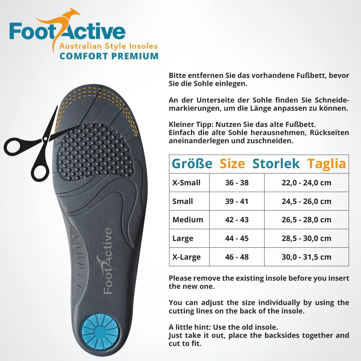 FootActive Comfort semelle 42-43 soutien voûte