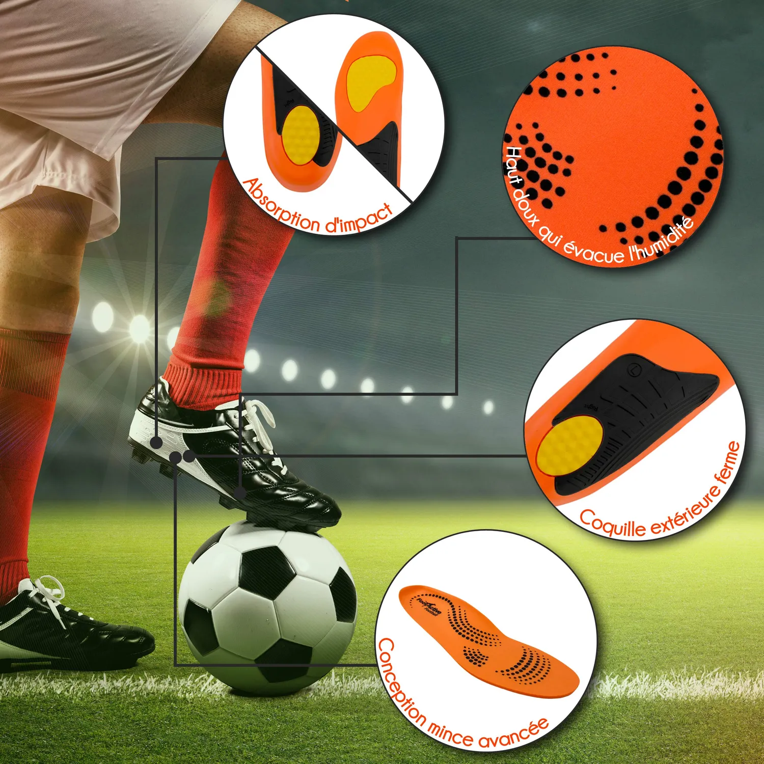 FootActive Football Plus semelle football gel amortissant