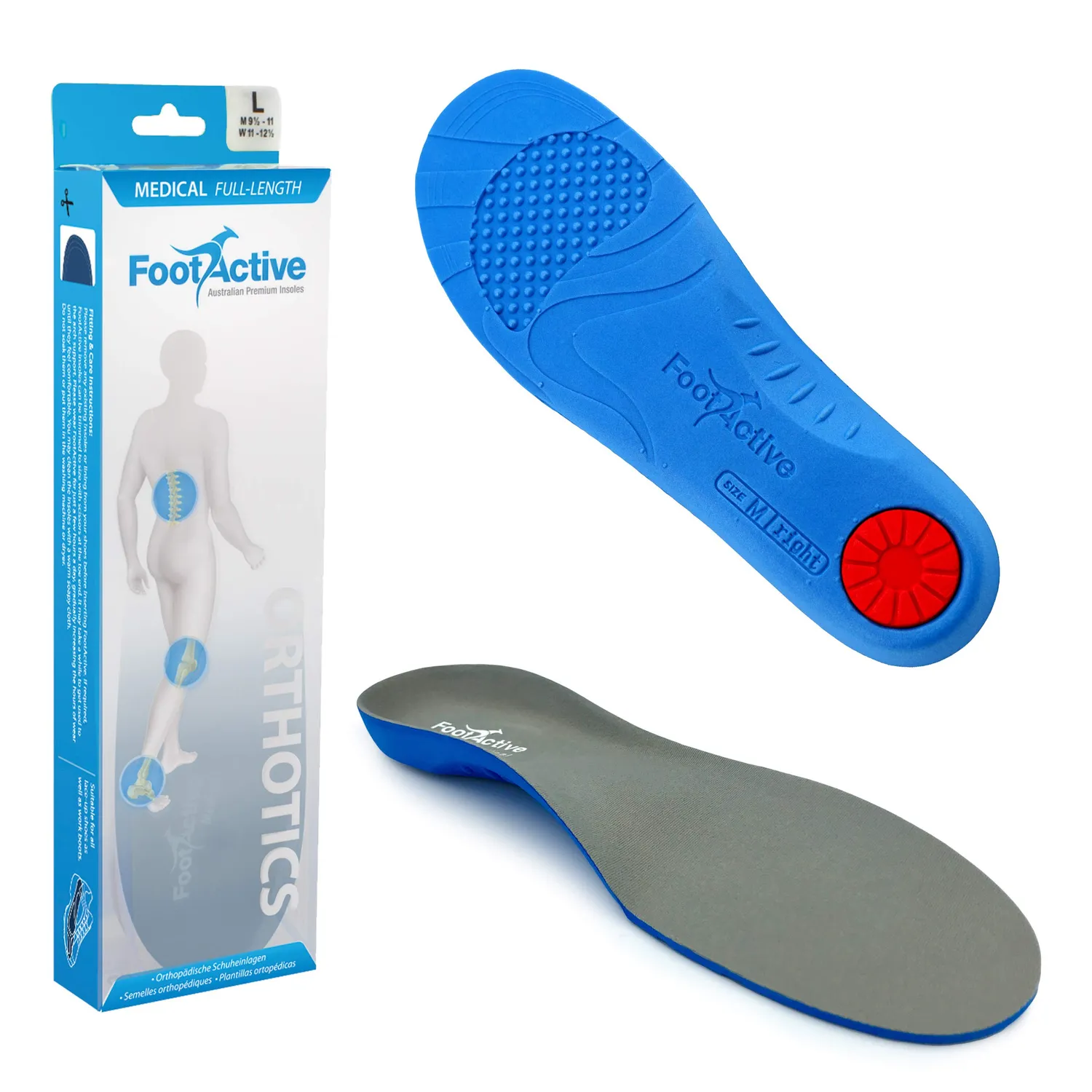 FootActive Medical semelles orthopédiques 44/45 voûte plantaire