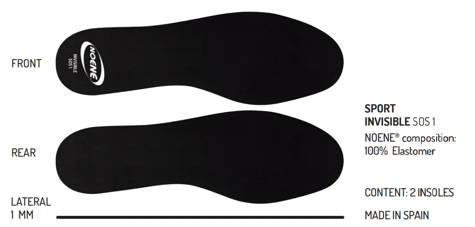 Noene Invisible SOS1 semelles sport ultra-fines 1 mm