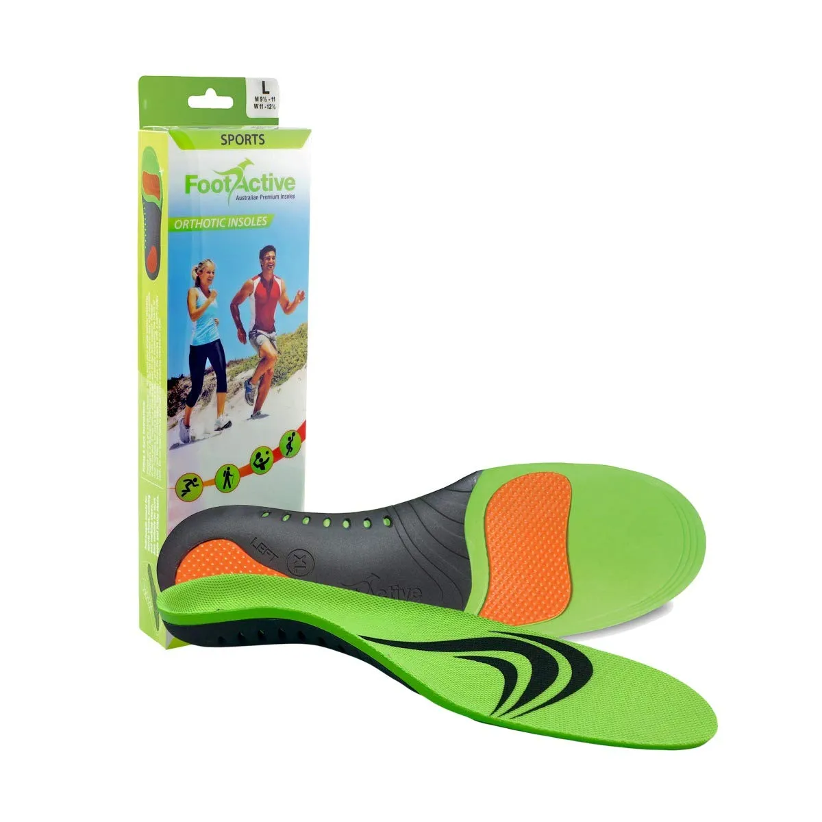 FootActive Sports semelles orthopédiques bleu 36/38 amorti
