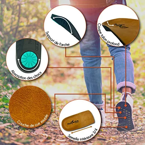 FootActive Nature orthèse plantaire 3/4 cuir confort