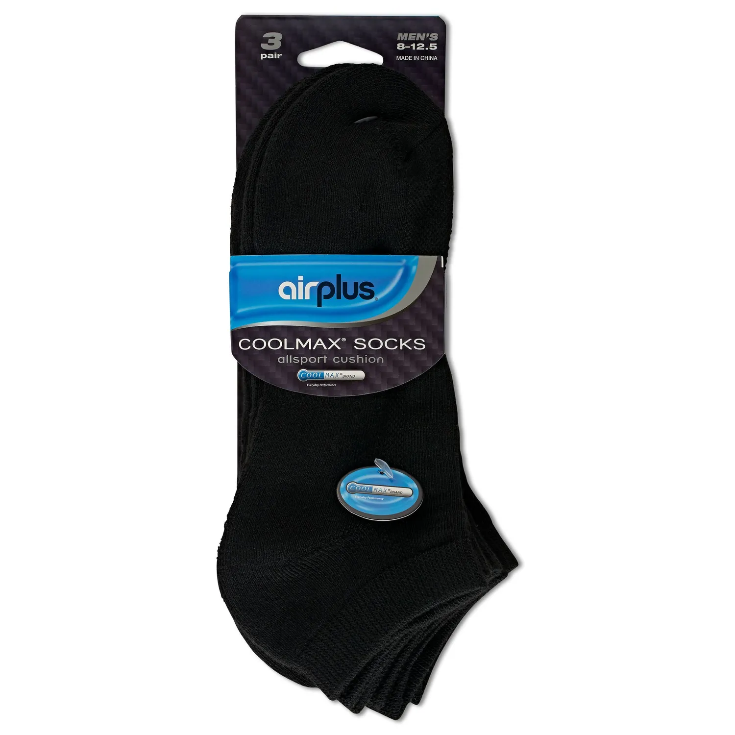 Airplus Coolmax Allsport chaussettes fines lot 3 noir