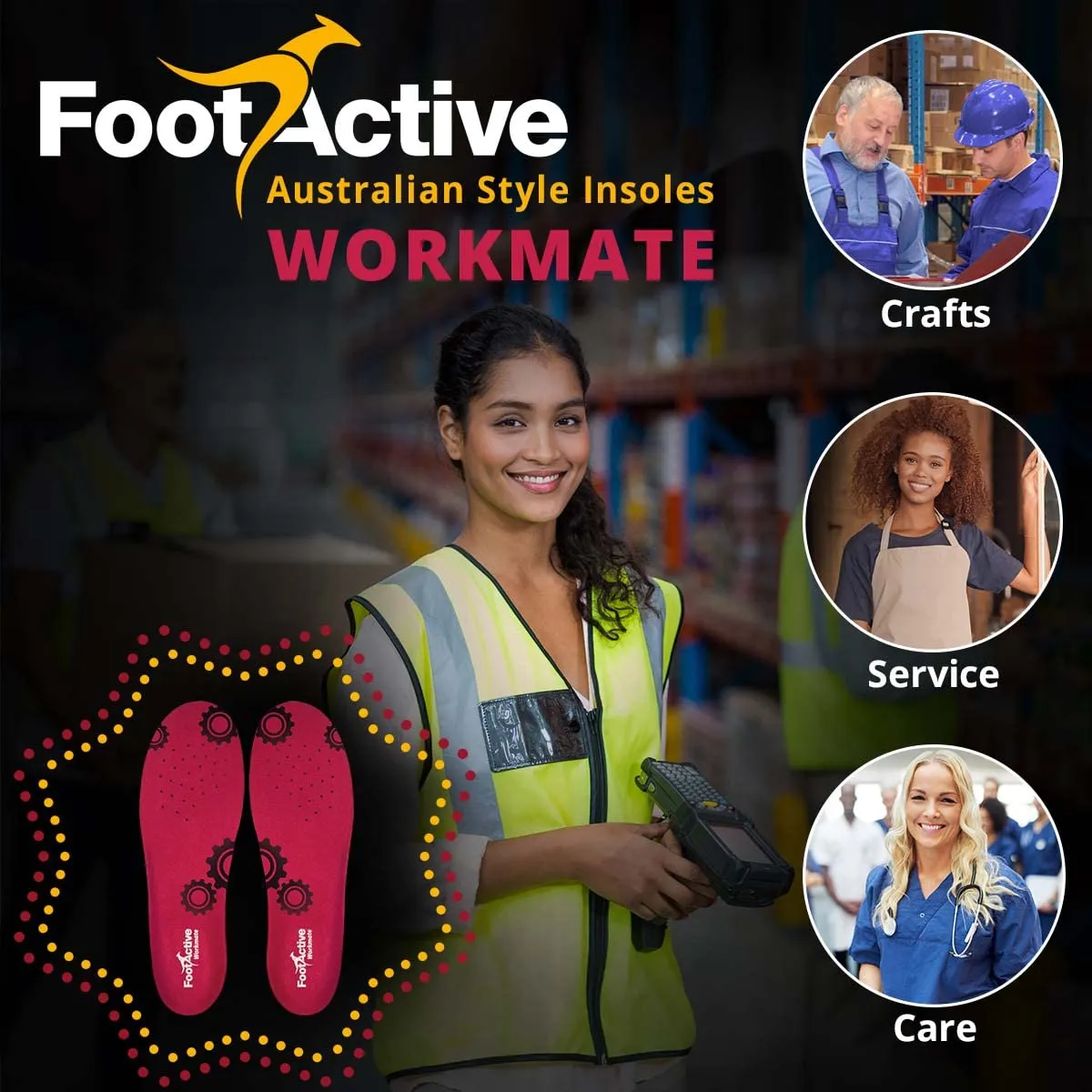 FootActive Workmate semelles travail 47-48 gel