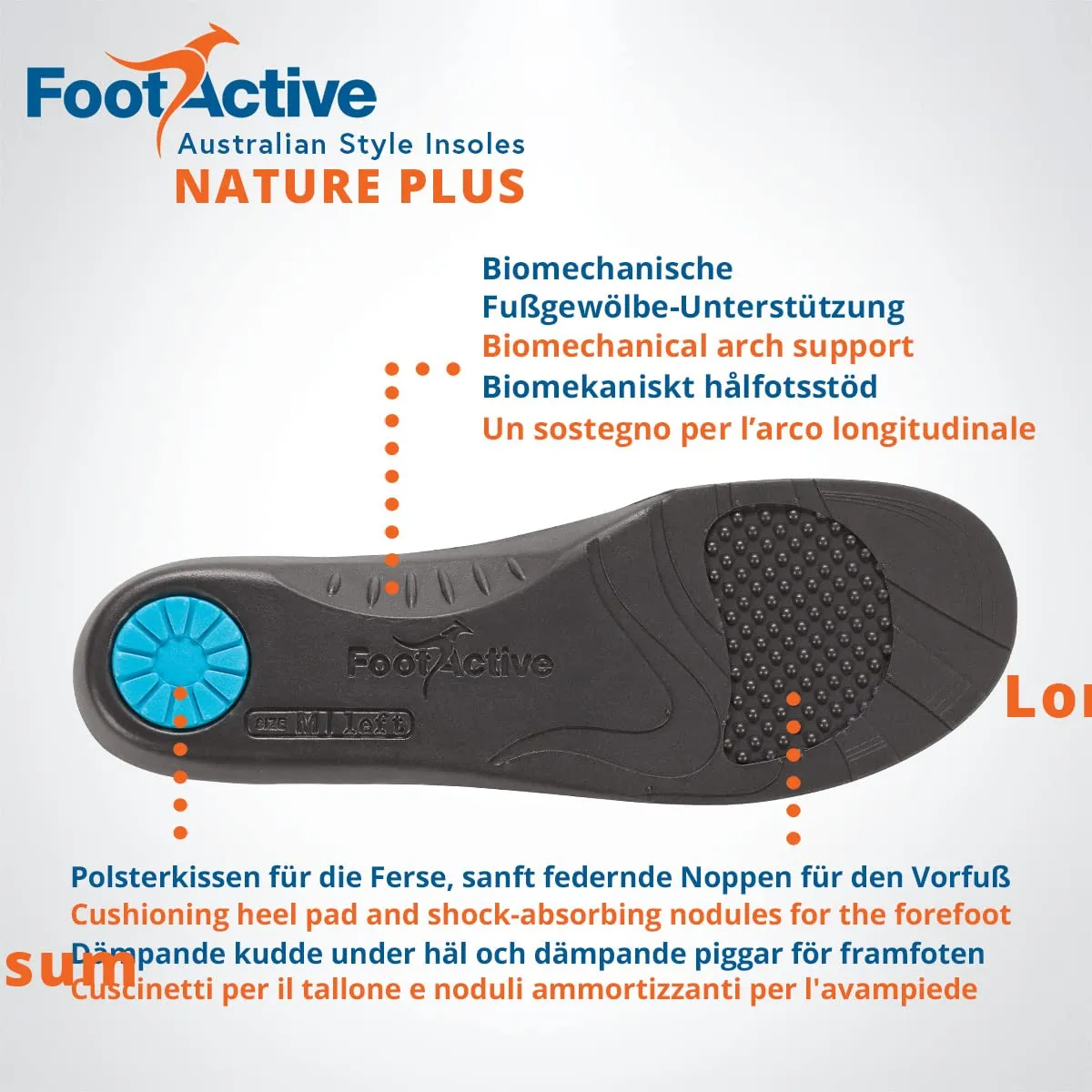 FootActive Nature Plus semelles cuir soutien voûte plantaire