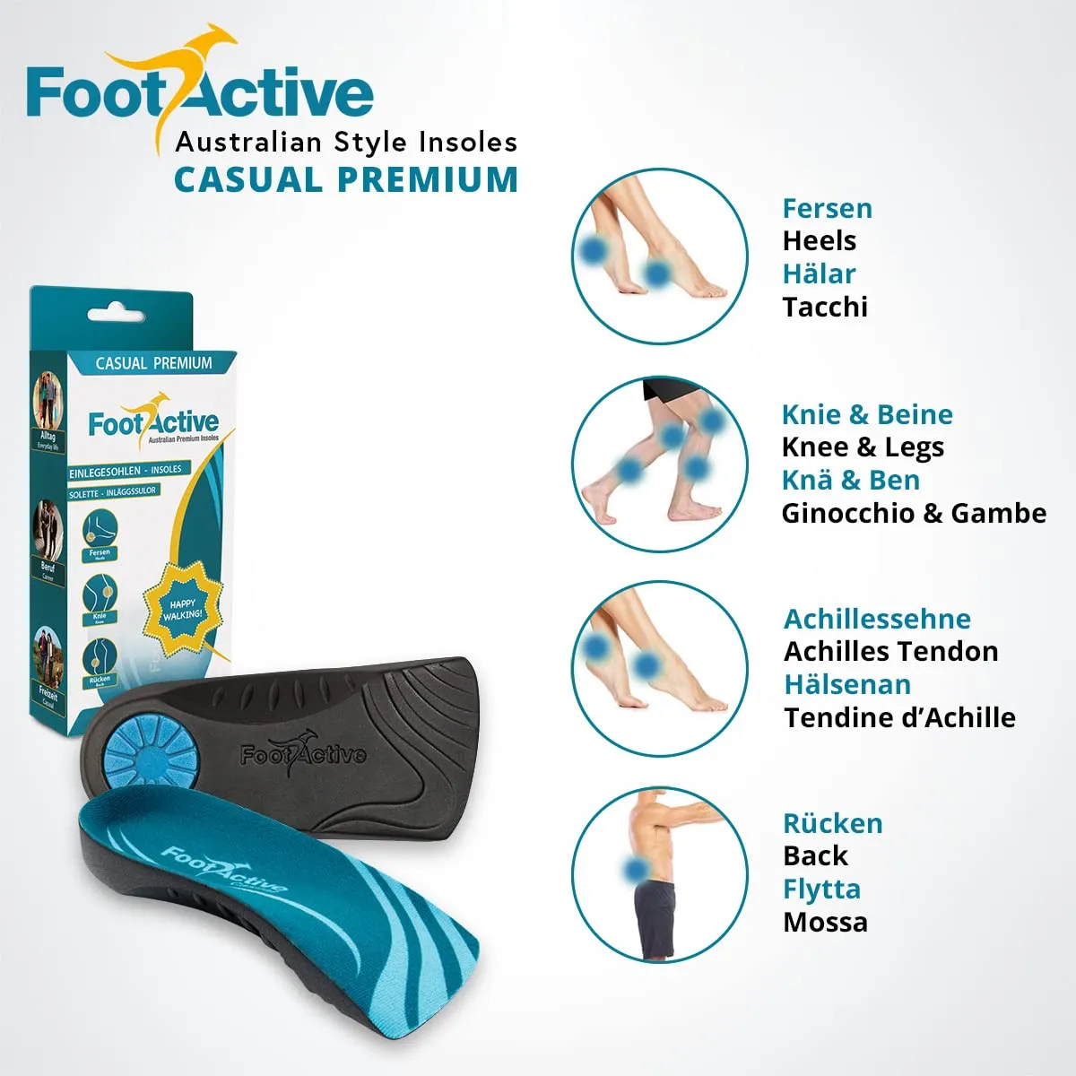 FootActive Casual Premium semelle 3/4 44-45 voûte plantaire