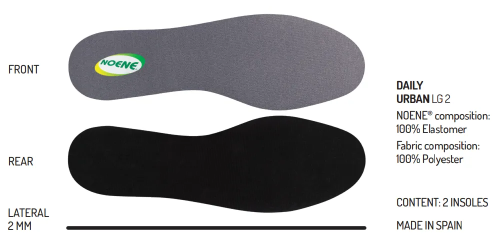 Noene Urban LG2 semelles ville fines 2 mm chaussures étroites