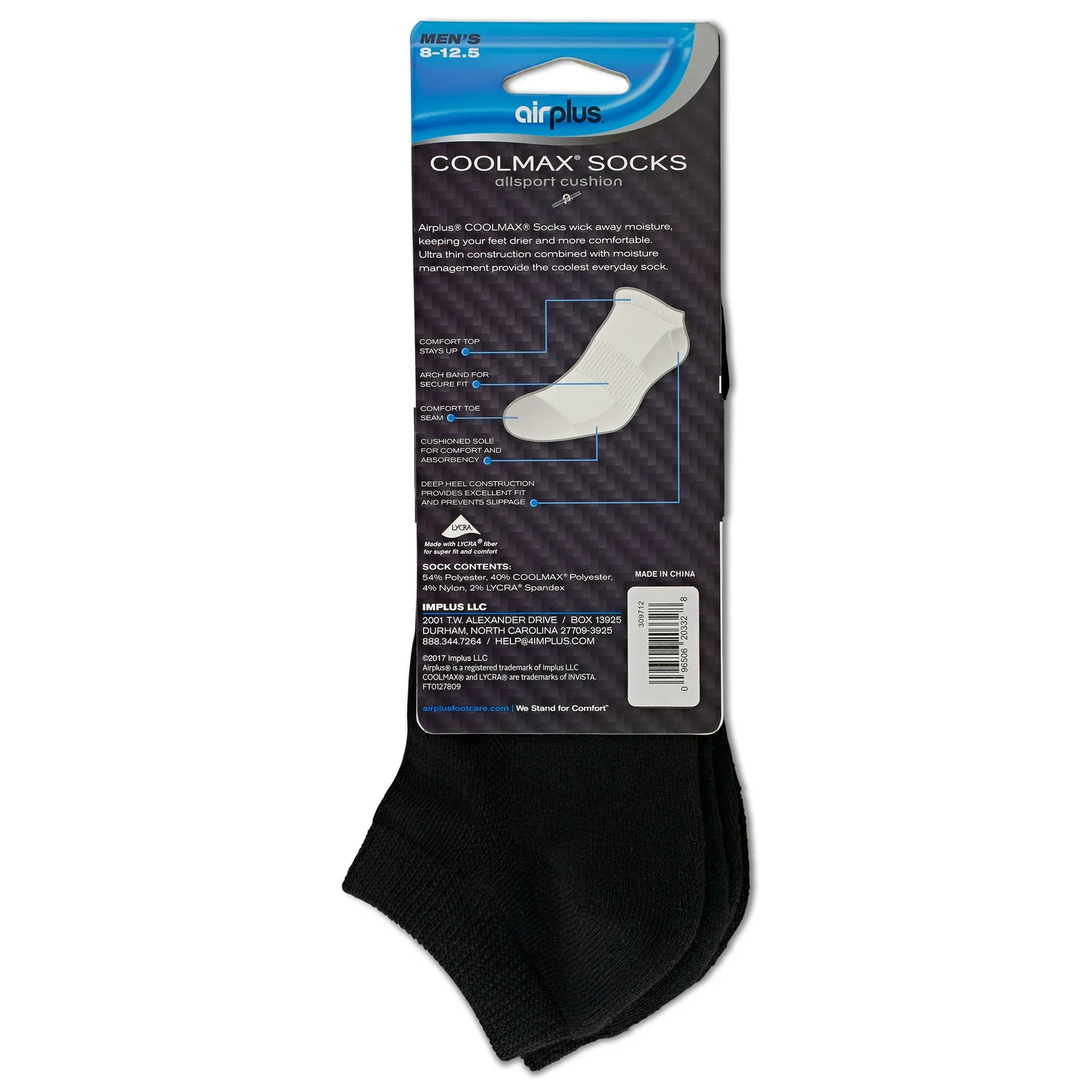 Airplus Coolmax Allsport chaussettes fines lot 3 noir